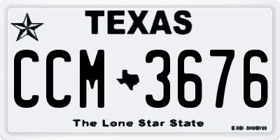 TX license plate CCM3676