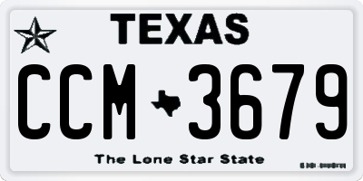 TX license plate CCM3679