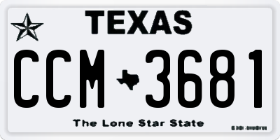 TX license plate CCM3681
