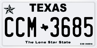 TX license plate CCM3685