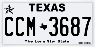 TX license plate CCM3687