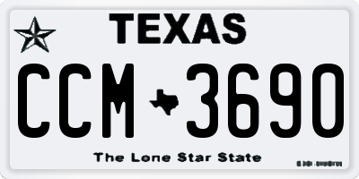 TX license plate CCM3690