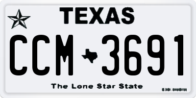 TX license plate CCM3691