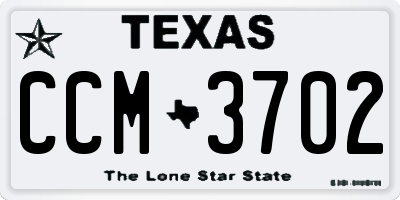 TX license plate CCM3702