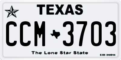 TX license plate CCM3703
