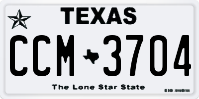 TX license plate CCM3704