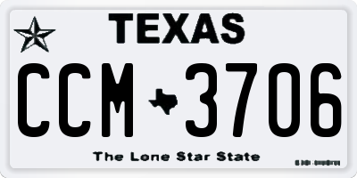 TX license plate CCM3706
