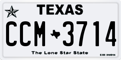 TX license plate CCM3714