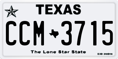 TX license plate CCM3715