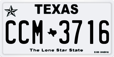 TX license plate CCM3716