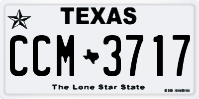 TX license plate CCM3717