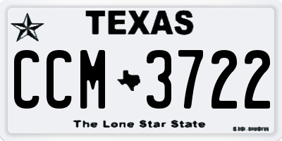 TX license plate CCM3722