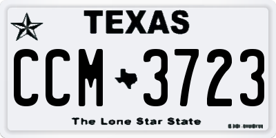 TX license plate CCM3723