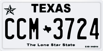 TX license plate CCM3724