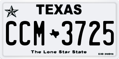 TX license plate CCM3725