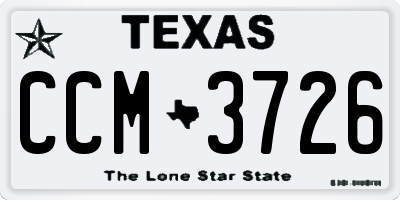 TX license plate CCM3726