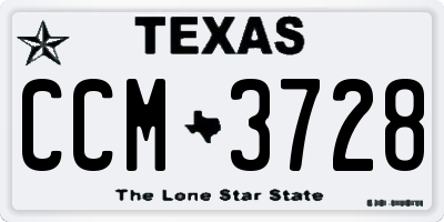 TX license plate CCM3728
