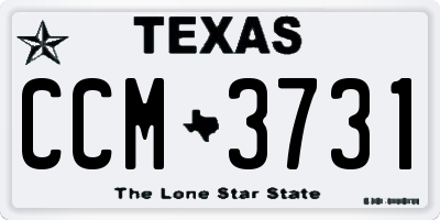 TX license plate CCM3731