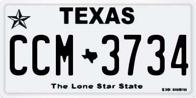 TX license plate CCM3734