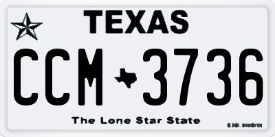 TX license plate CCM3736