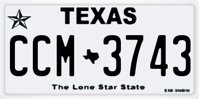 TX license plate CCM3743