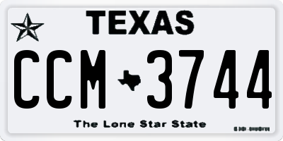 TX license plate CCM3744