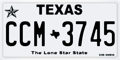 TX license plate CCM3745