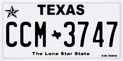 TX license plate CCM3747