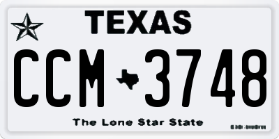 TX license plate CCM3748