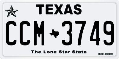 TX license plate CCM3749
