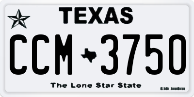 TX license plate CCM3750