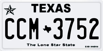 TX license plate CCM3752