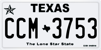TX license plate CCM3753
