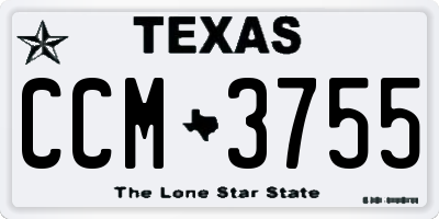 TX license plate CCM3755