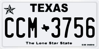 TX license plate CCM3756