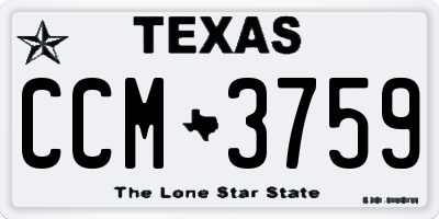 TX license plate CCM3759