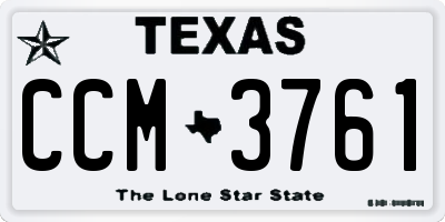 TX license plate CCM3761