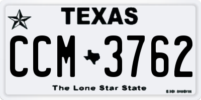 TX license plate CCM3762