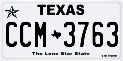 TX license plate CCM3763