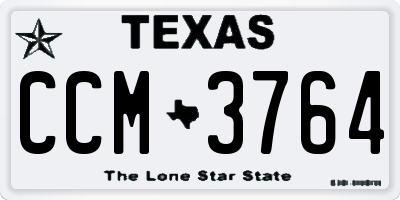 TX license plate CCM3764