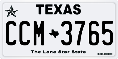 TX license plate CCM3765