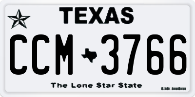 TX license plate CCM3766