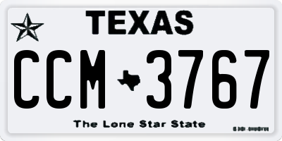 TX license plate CCM3767