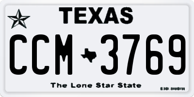 TX license plate CCM3769