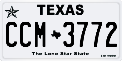 TX license plate CCM3772