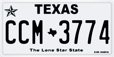 TX license plate CCM3774