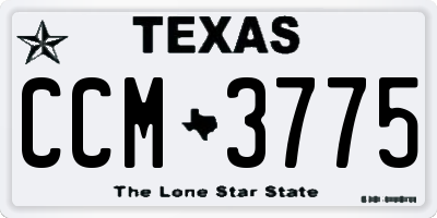 TX license plate CCM3775