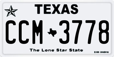 TX license plate CCM3778