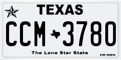 TX license plate CCM3780