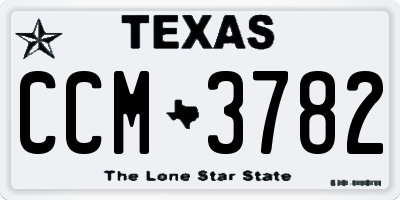TX license plate CCM3782
